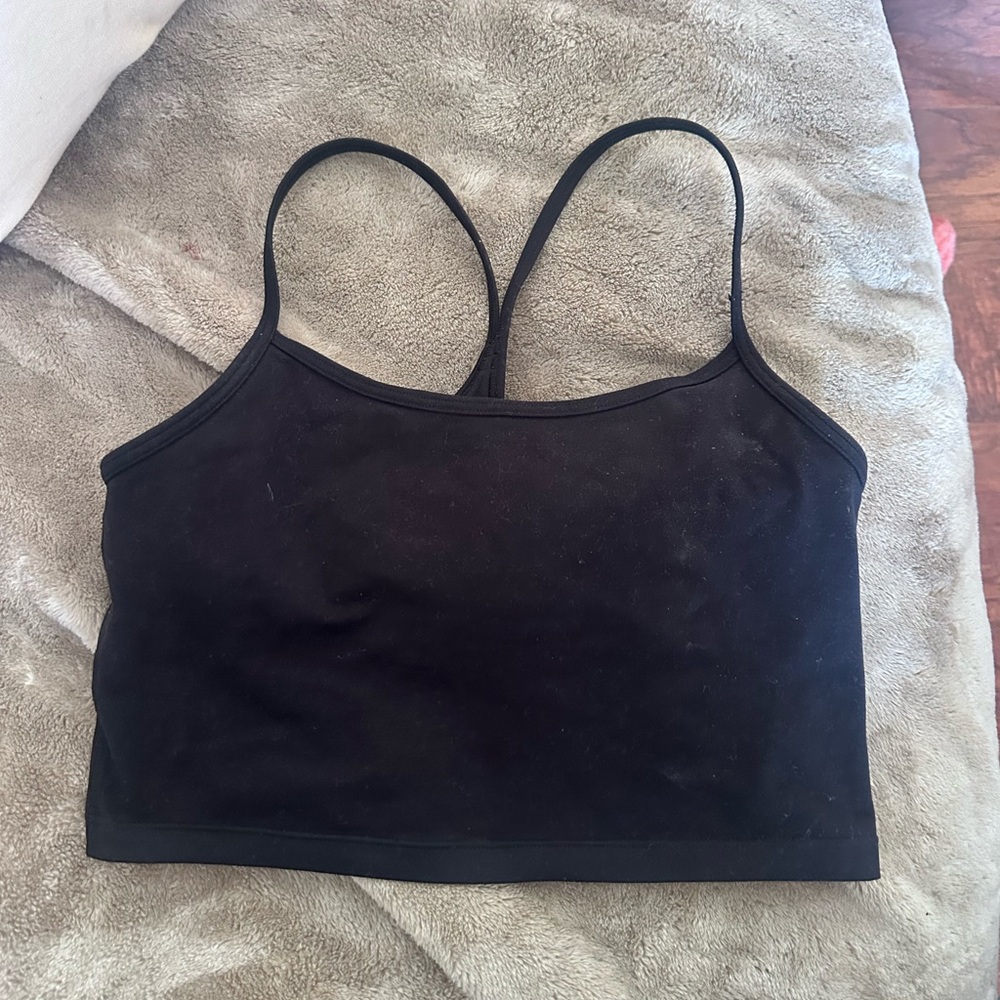 Black aerie offline skinny camisole race back crop top